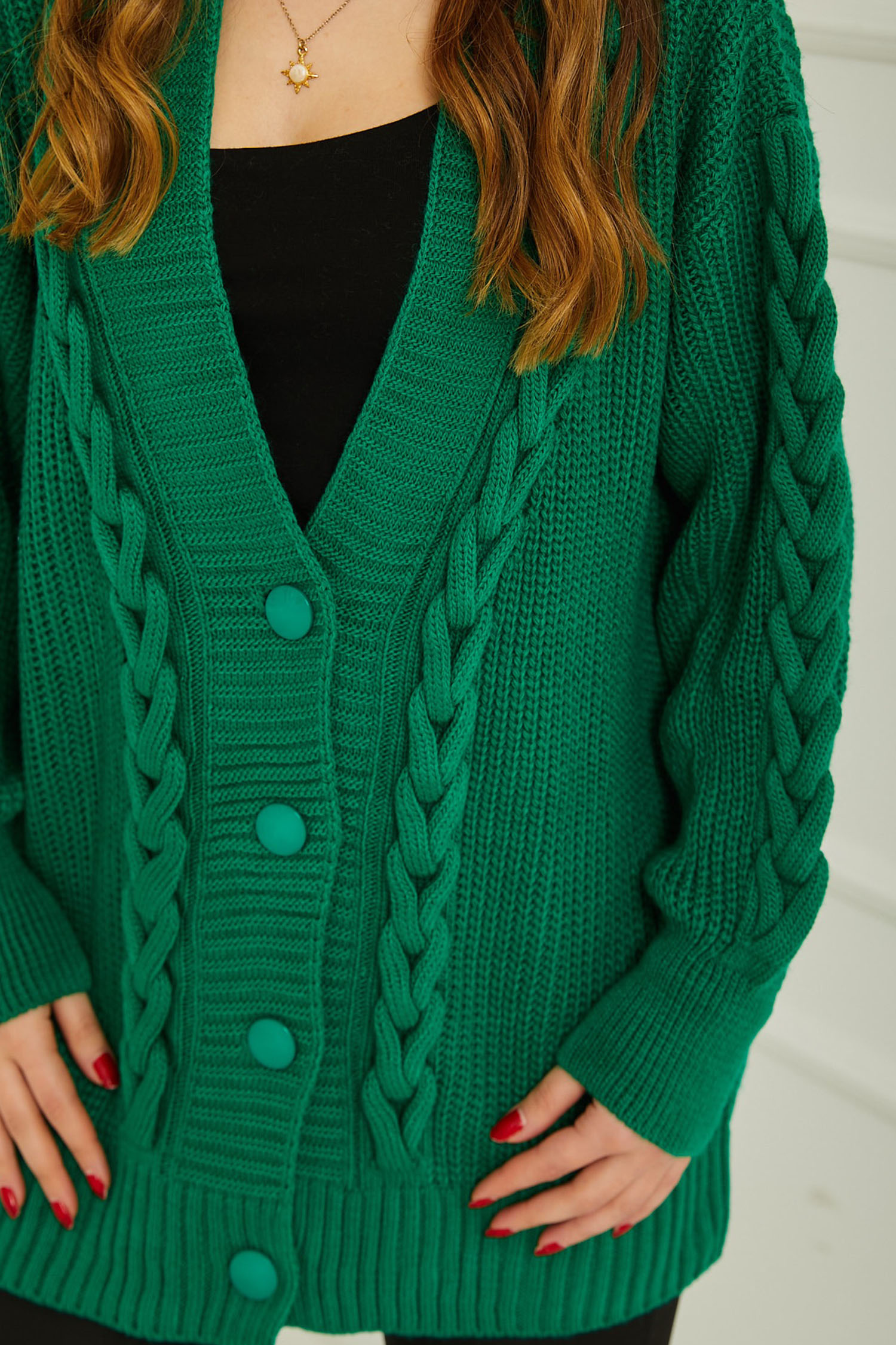 Triko Hırka Yesil - 26744 - 5