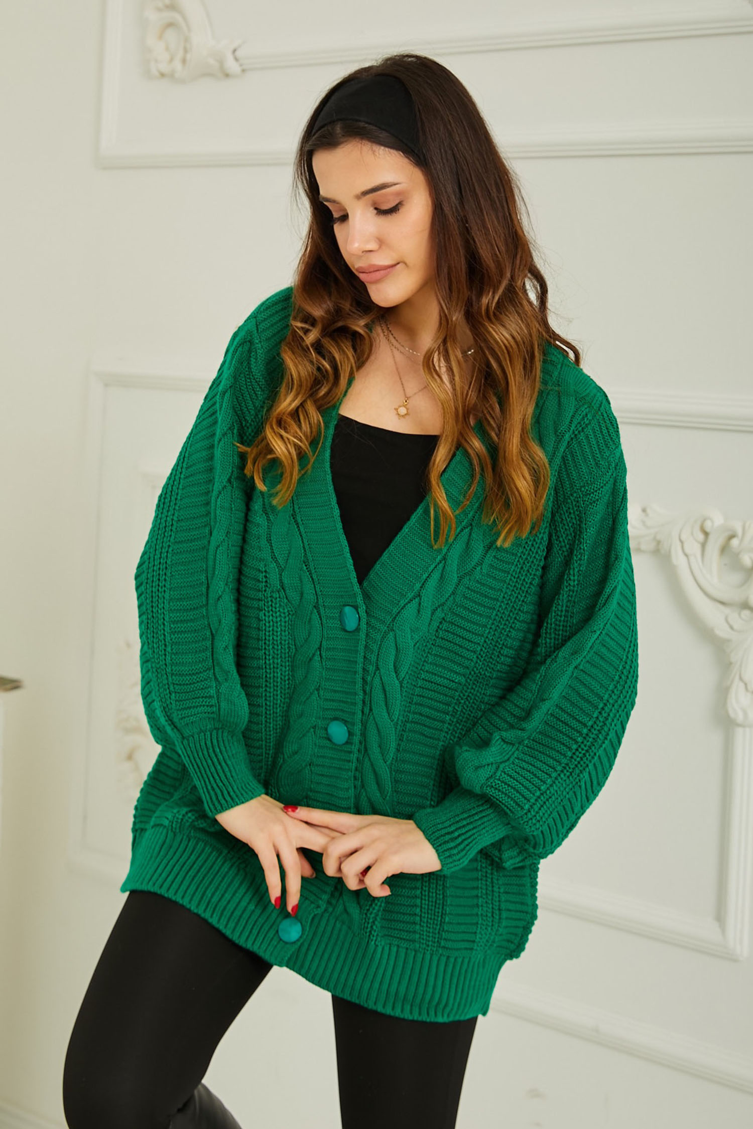Triko Hırka Yesil - 26745 - 2