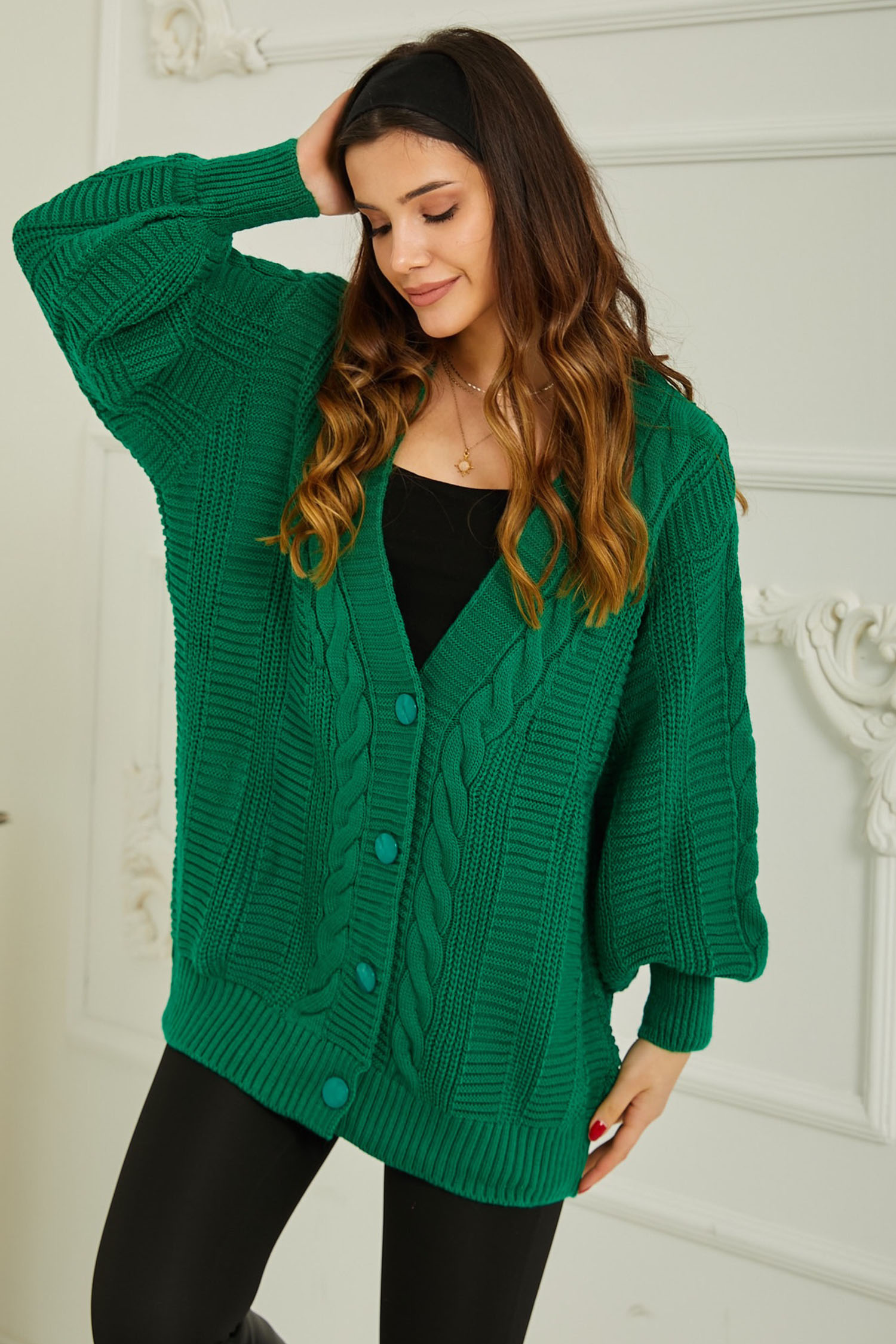 Triko Hırka Yesil - 26745 - 3