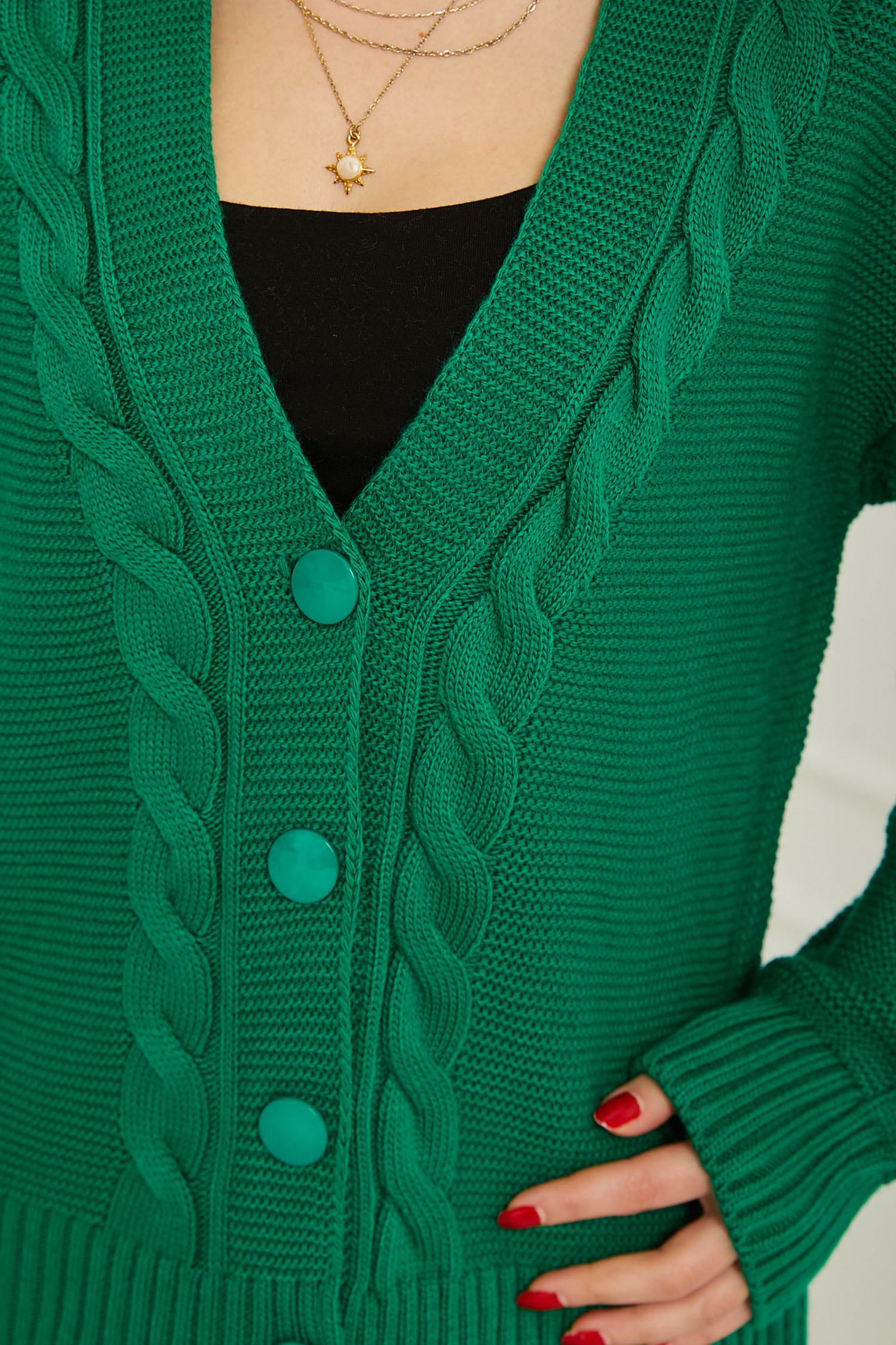 Triko Hırka Yesil - 26748 - 5