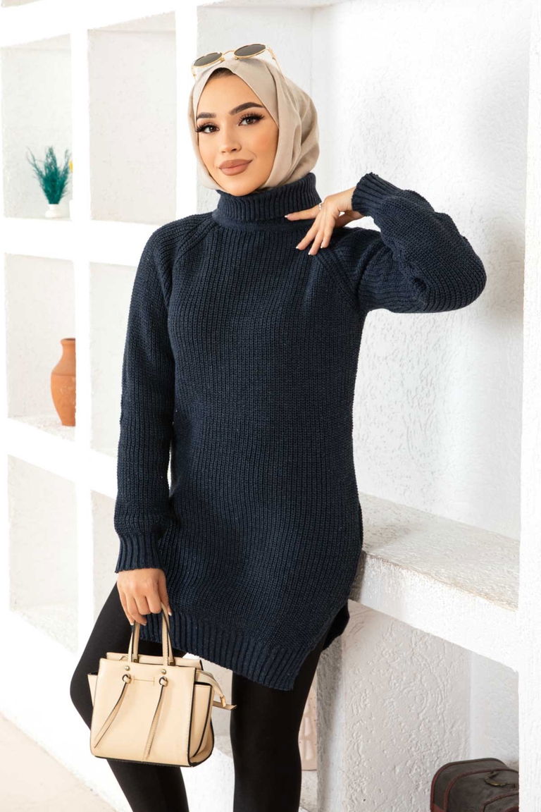 Triko Kazak - 27732-LACIVERT - TOFİSA