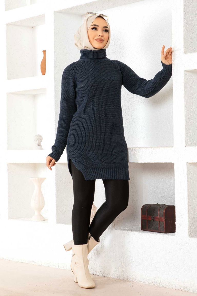 Triko Kazak - 27732-LACIVERT - TOFİSA