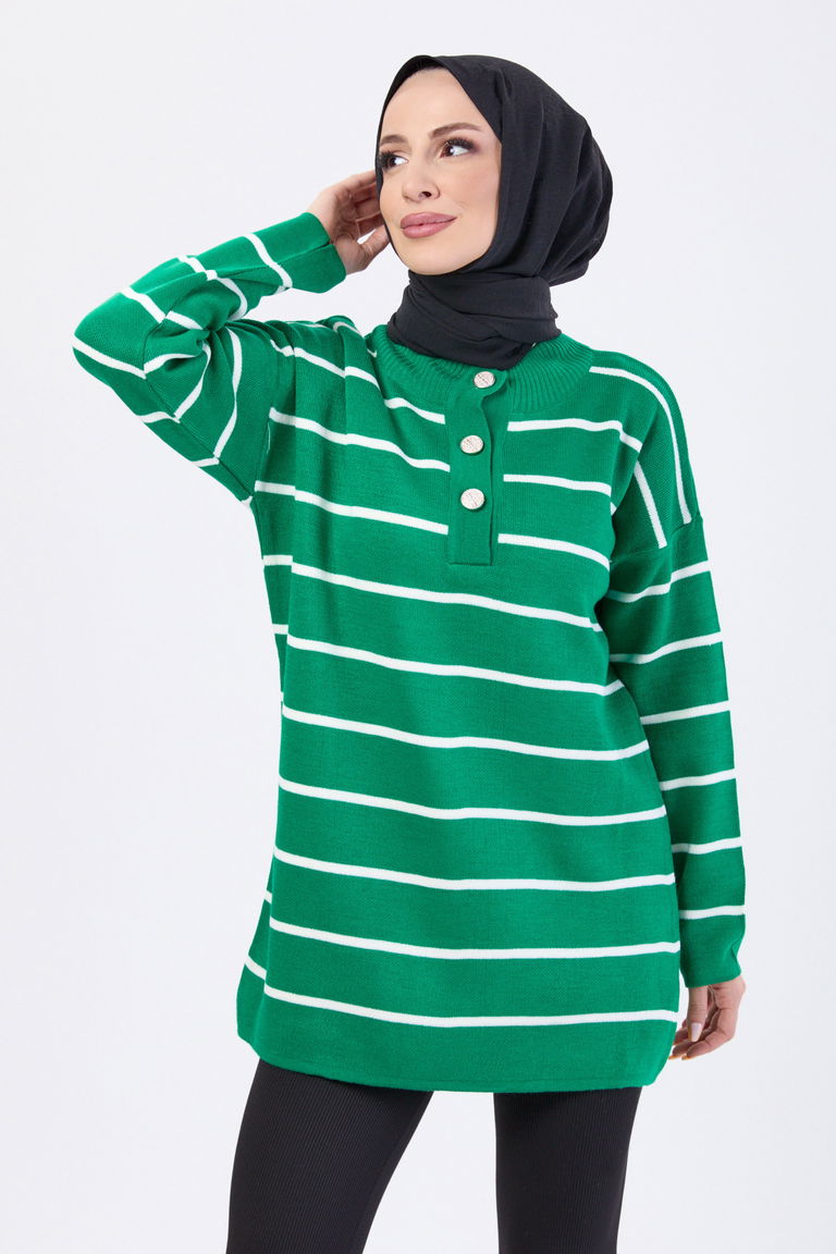 Triko Kazak - 27755-YESIL - TOFİSA