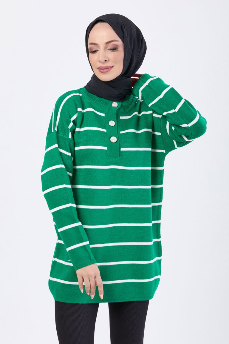 Triko Kazak - 27755-YESIL - TOFİSA