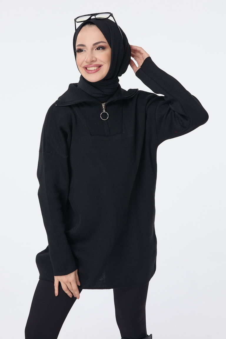 Triko Kazak - 27764-SIYAH - TOFİSA