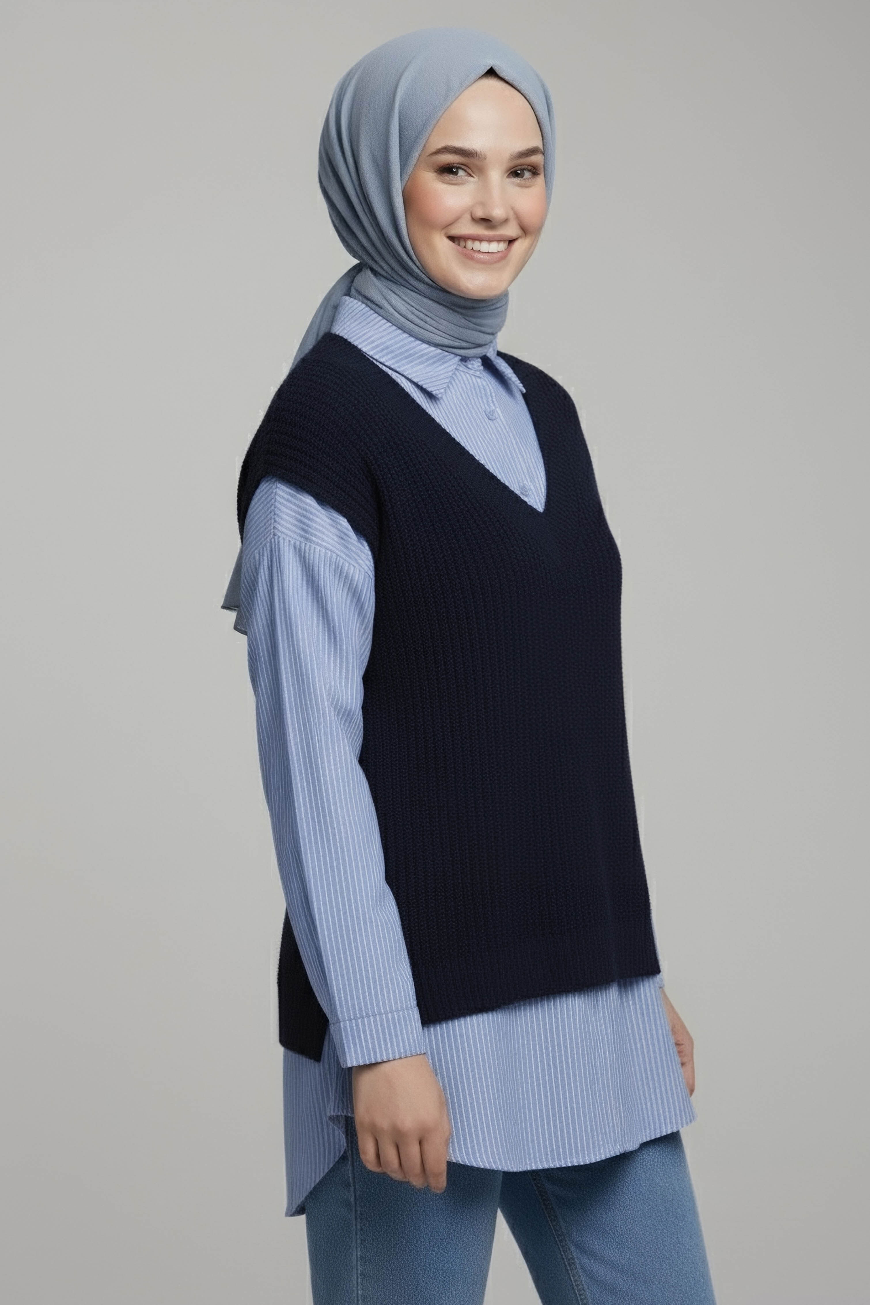 Triko Kol Detaylı Gömlek - 28007-LACIVERT - 2