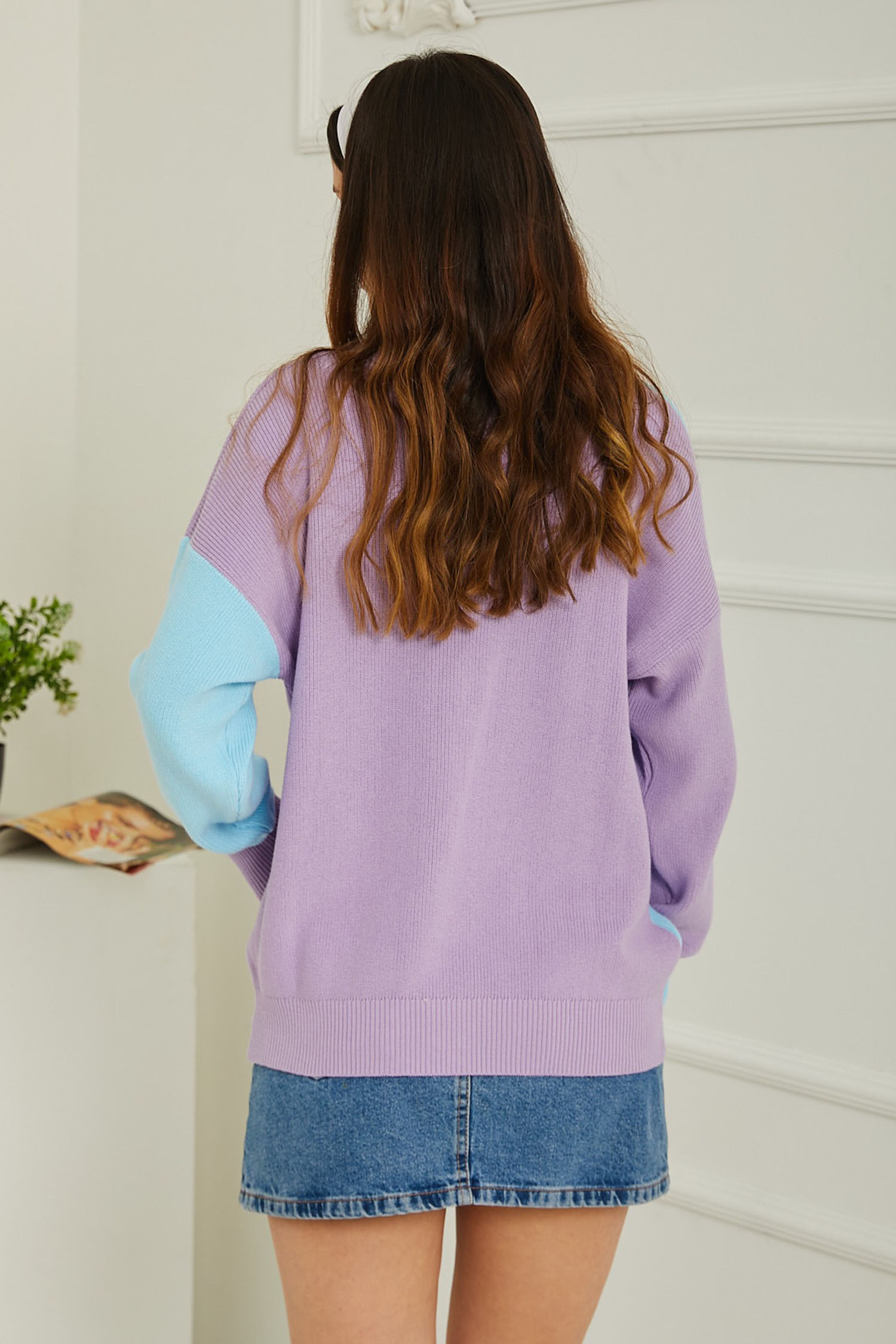 Triko Renkli Hırka Bebe Mavi - 26736 - 4