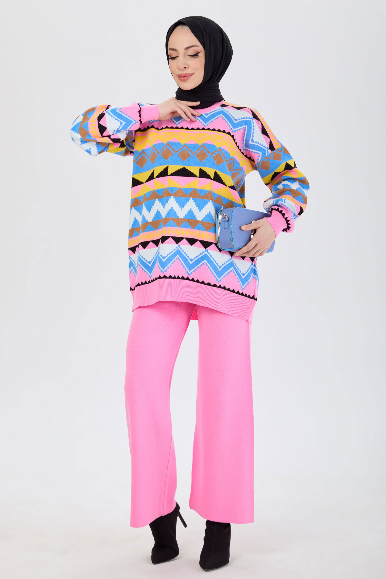 Triko Tunik Pantolon - 27730-PEMBE - 1