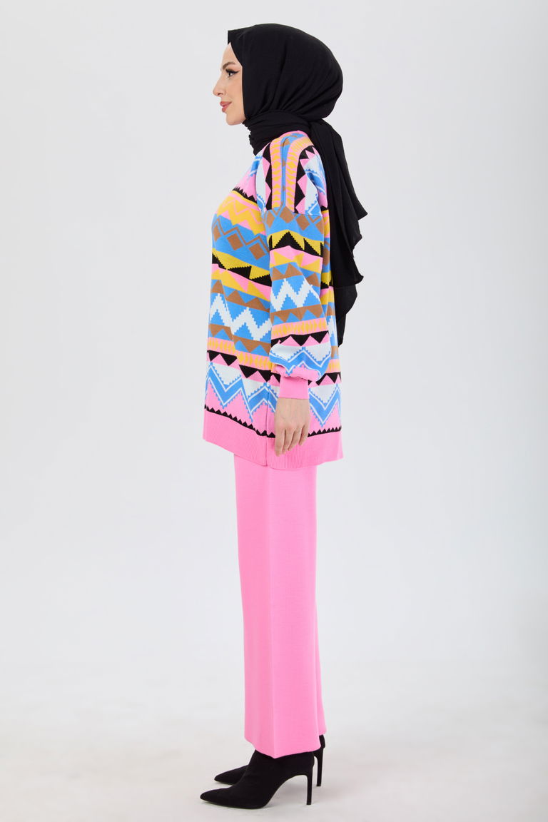 Triko Tunik Pantolon - 27730-PEMBE - TOFİSA