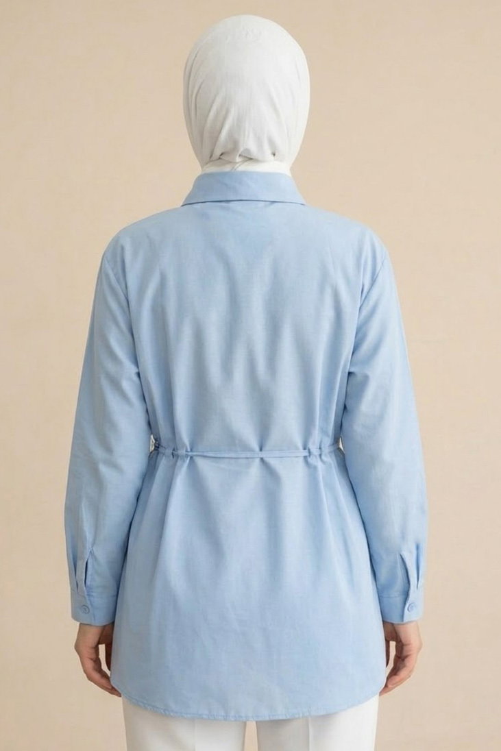 Tünel Kemer Detaylı Tunik Bebe Mavi - 28726-BEBE-MAVI - 3