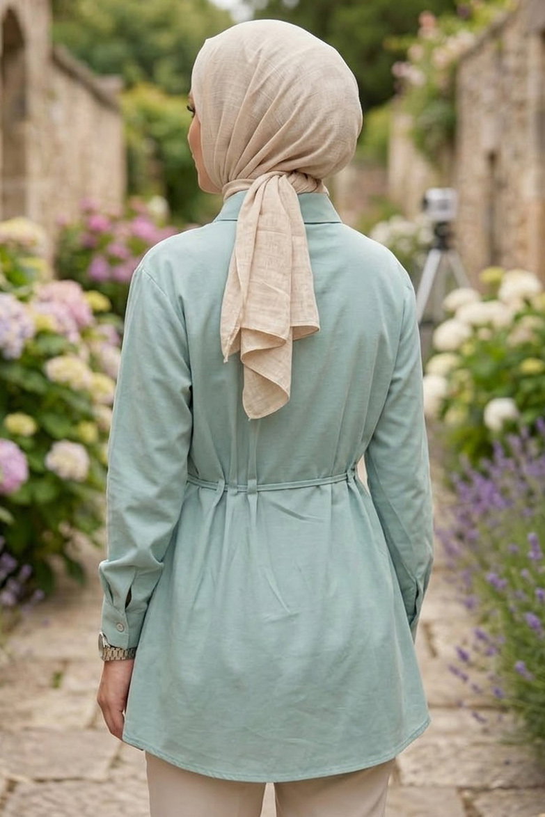 Tünel Kemer Detaylı Tunik Mint - 28726-MINT - 3