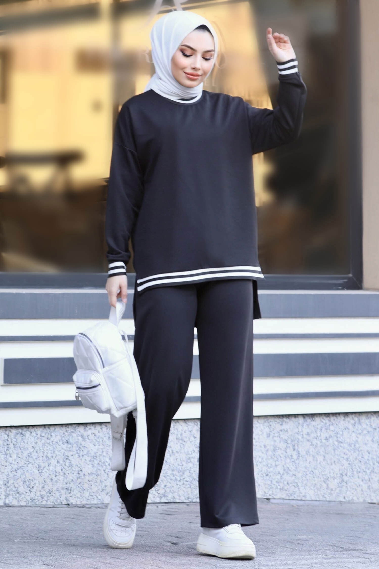 Tunik Pantolon - 11321-SIYAH - 2