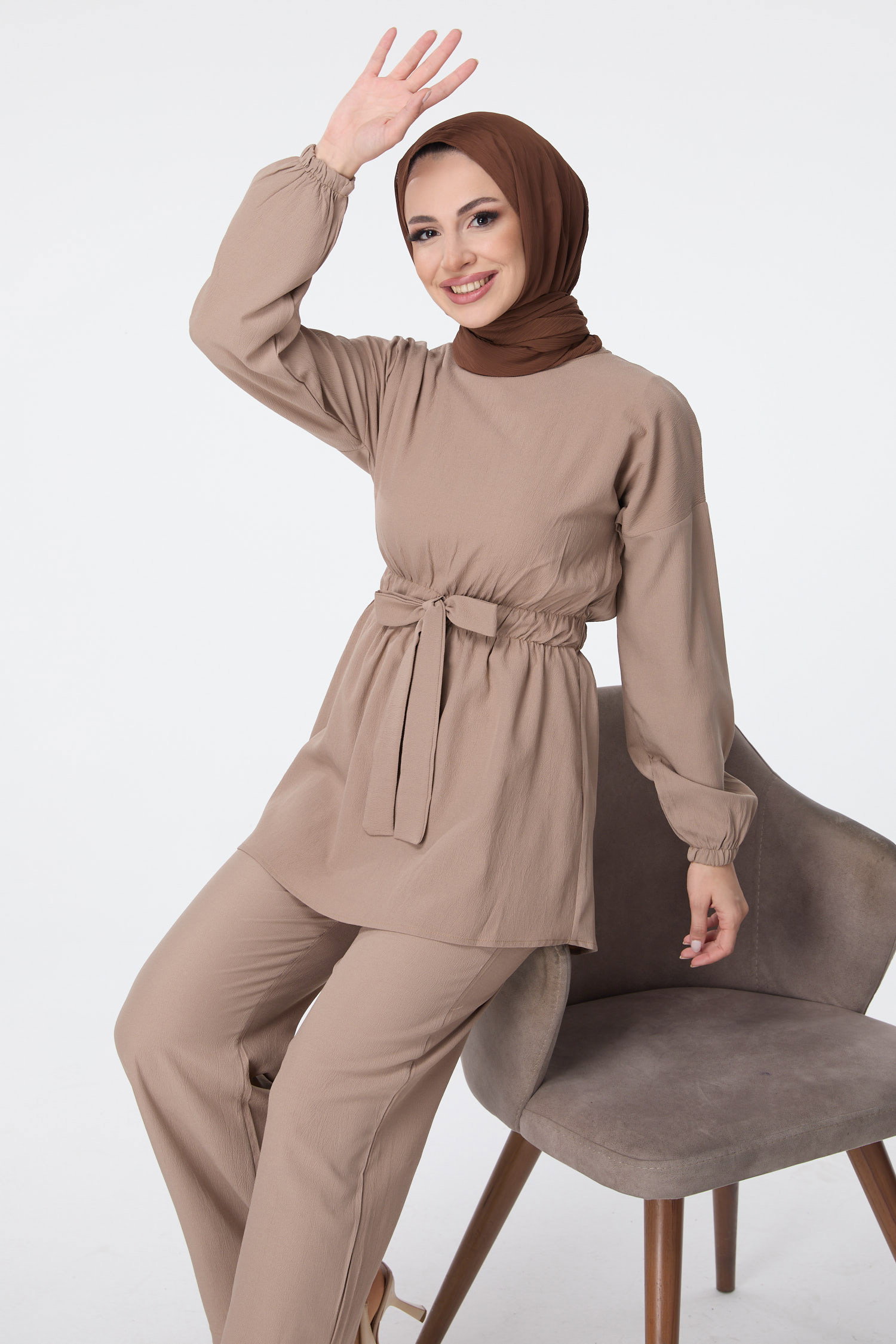 Tunik Pantolon - 13058-BEJ - 7