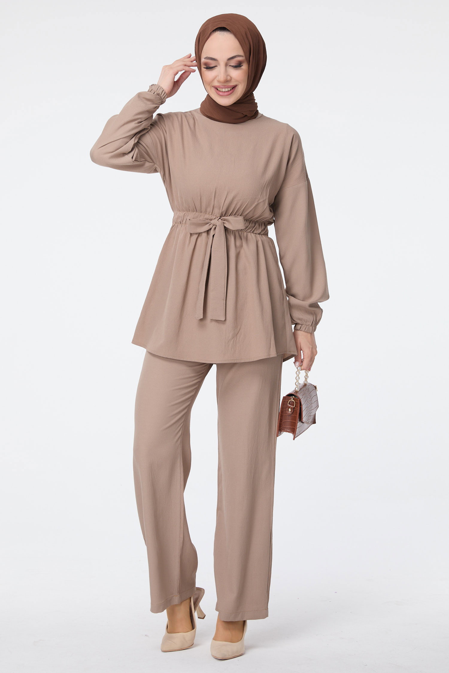 Tunik Pantolon - 13058-BEJ - 10