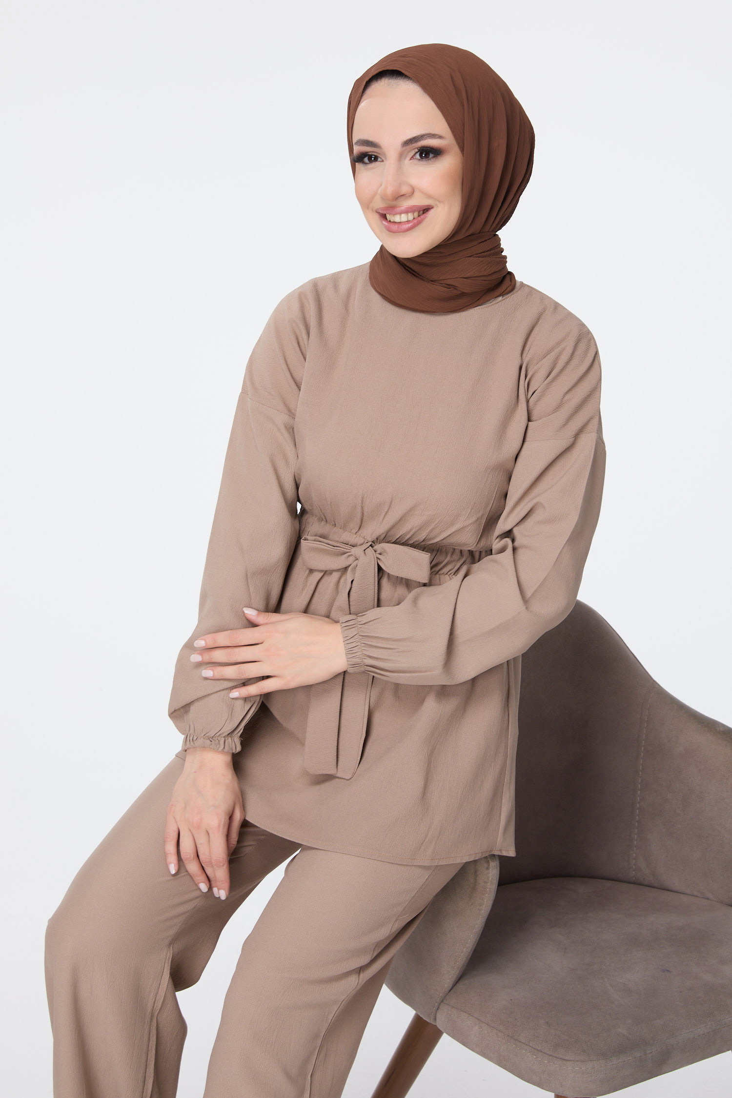 Tunik Pantolon - 13058-BEJ - 11