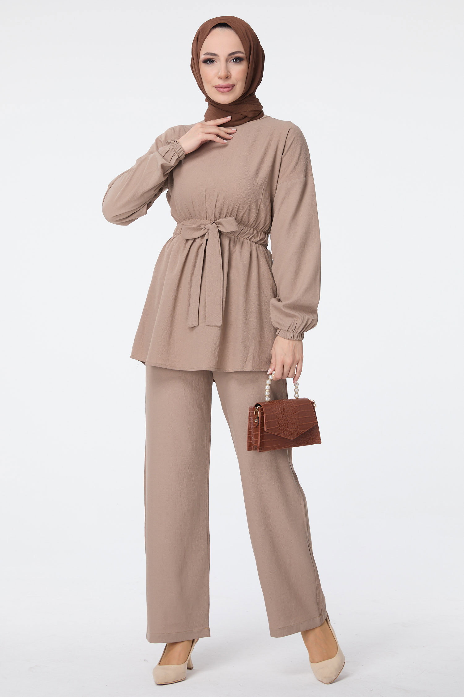 Tunik Pantolon - 13058-BEJ - 2