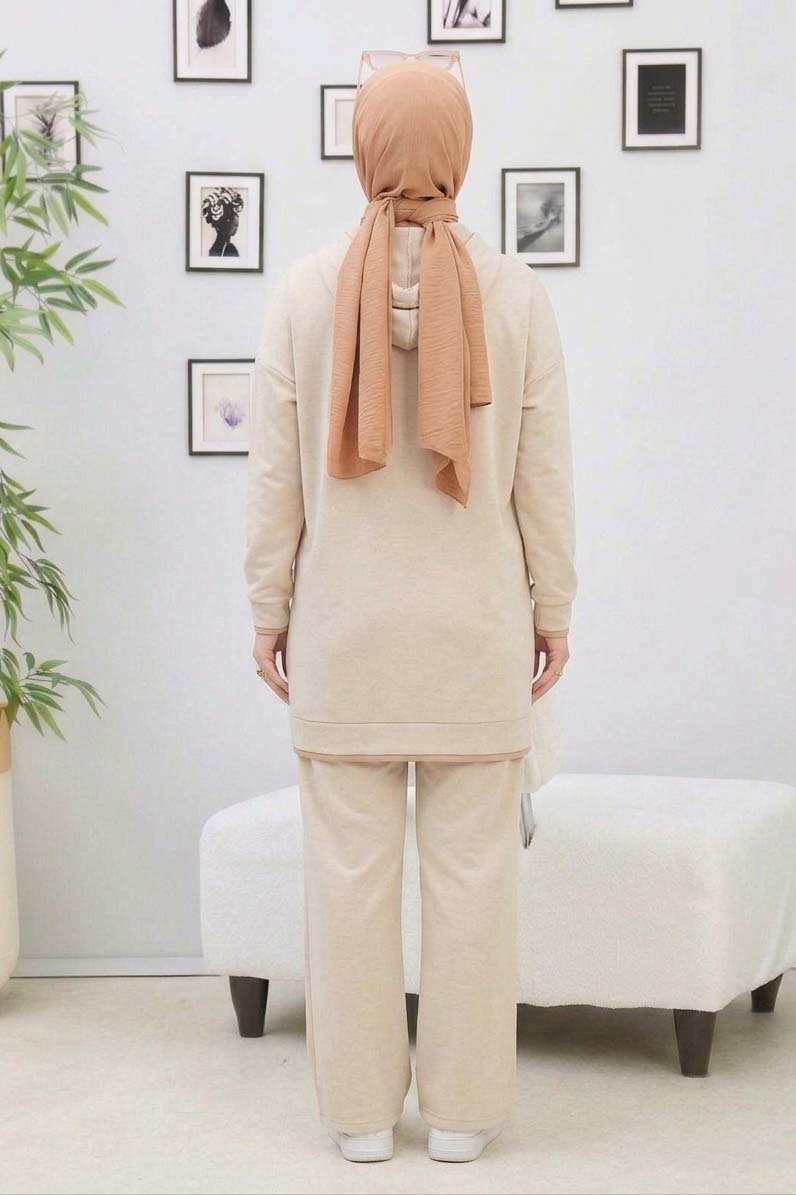 Tunik Pantolon - 27390-KREM - 3