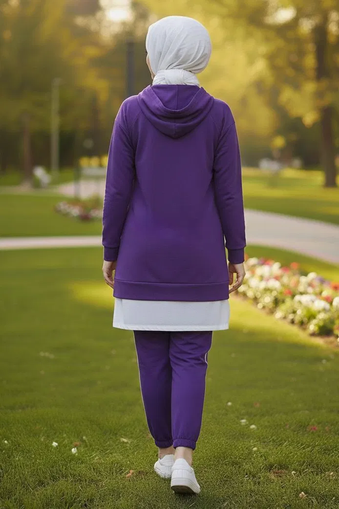 Eteği Garnili İkili Takım - 8330-MOR - TOFİSA