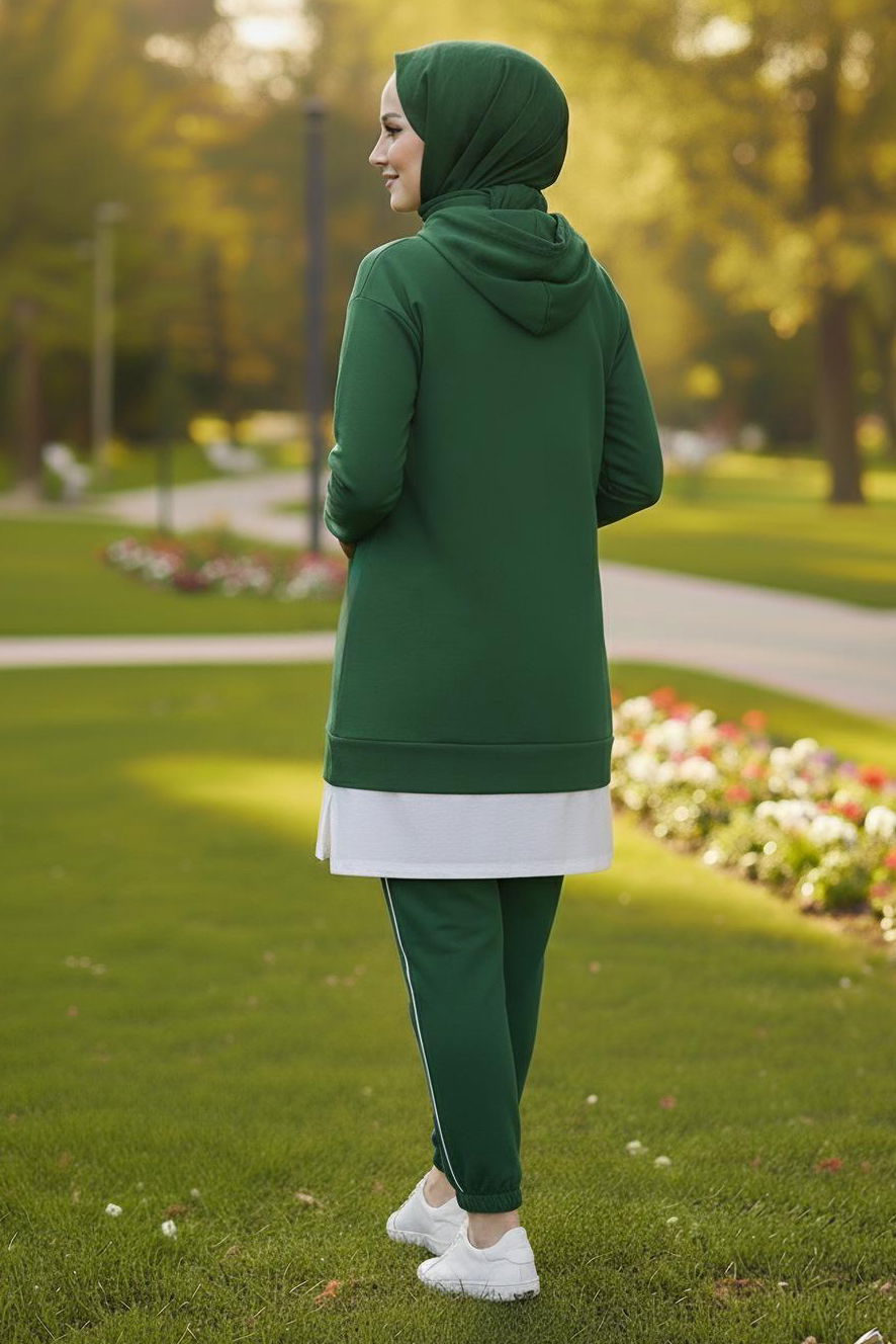 Eteği Garnili İkili Takım - 8330-ZUMRUT - 3