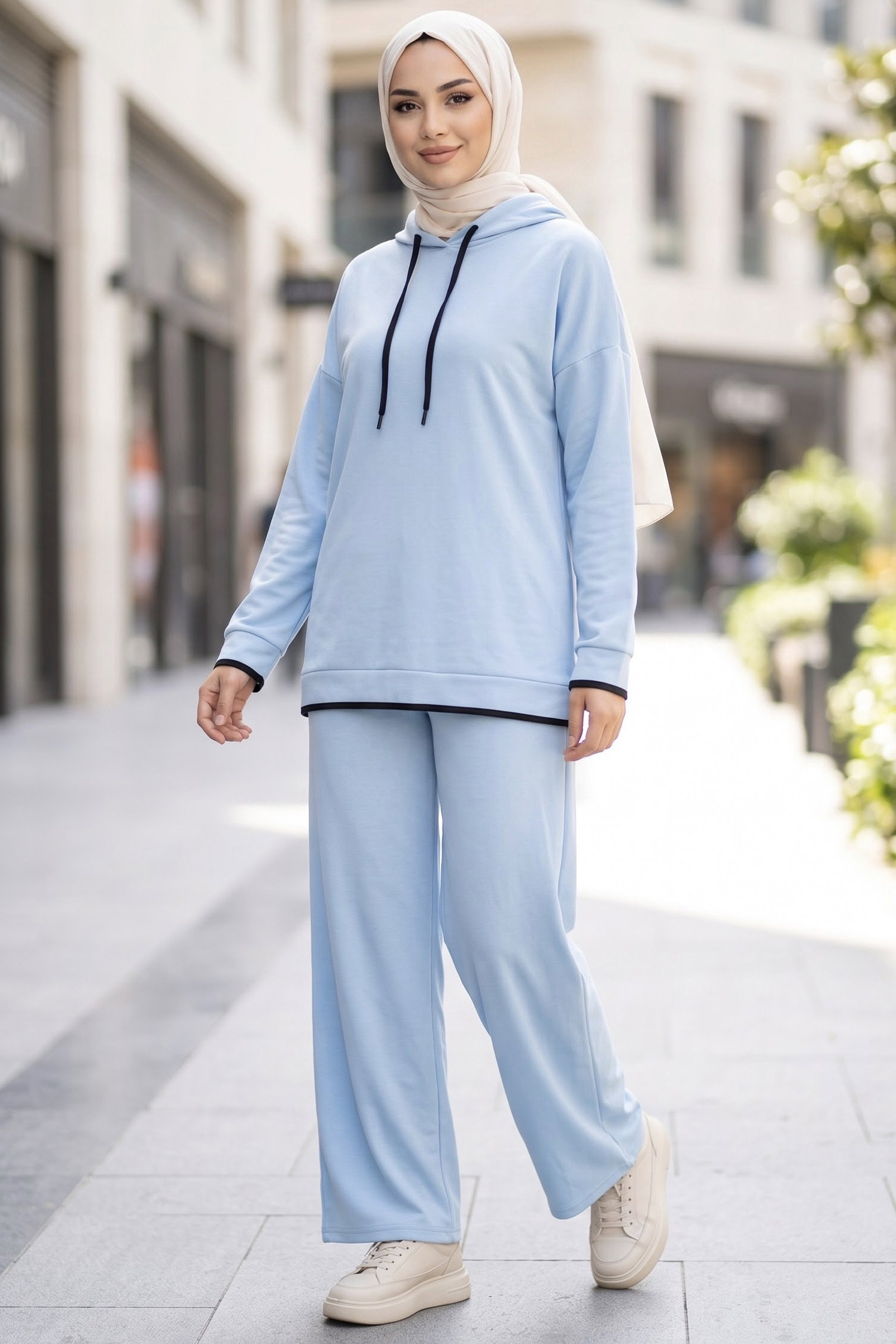 Tunik Pantolon Bebe Mavi - 27390-BEBE-MAVI - 1