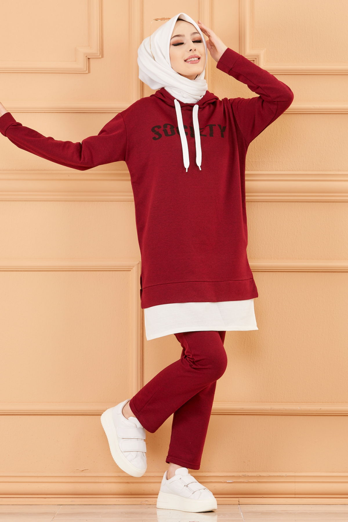 Tunık + Pantolon Bordo - 3553 - 3