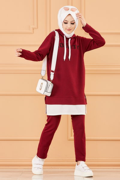 Tunık + Pantolon Bordo - 3553 