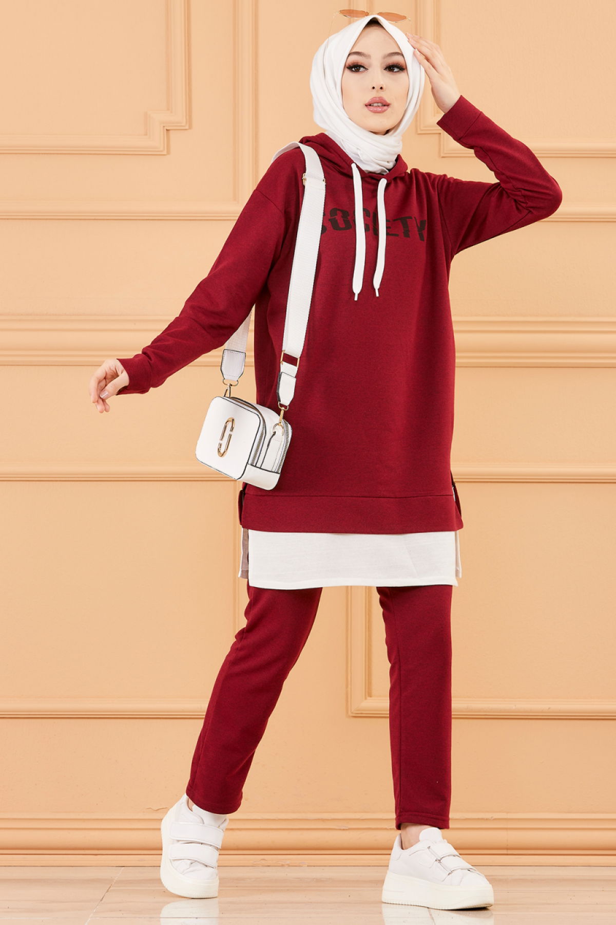 Tunık + Pantolon Bordo - 3553 - 2