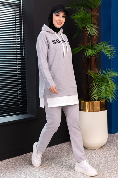 Tunık + Pantolon Grı - 3553 