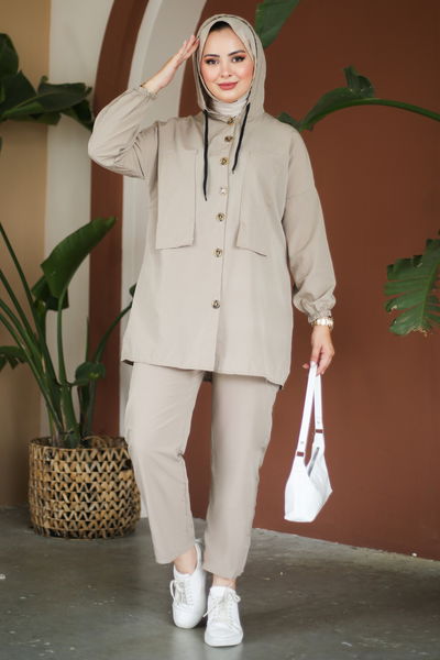 Tunik Pantolon İkİli Takım Vizon - 27290 
