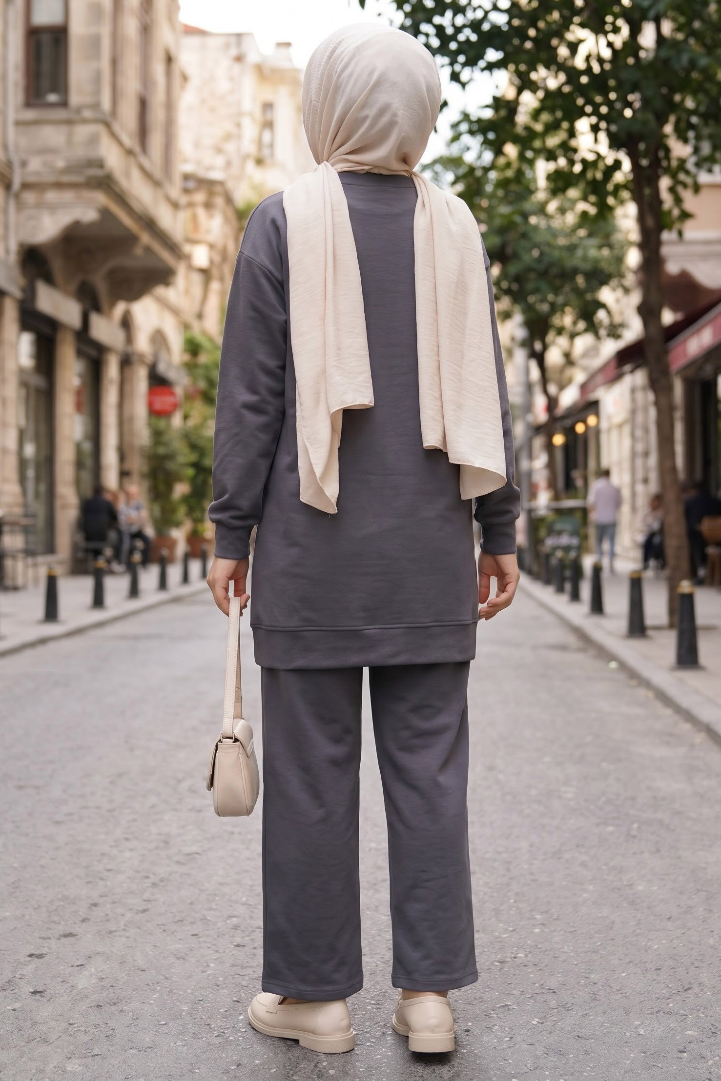 Tunik Pantolon Modal İkİli Takım Füme - 28004-FUME - 3