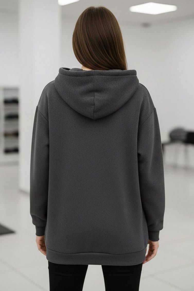 Üç İplik Şardonlu Sweat - 2059-FUME - 3