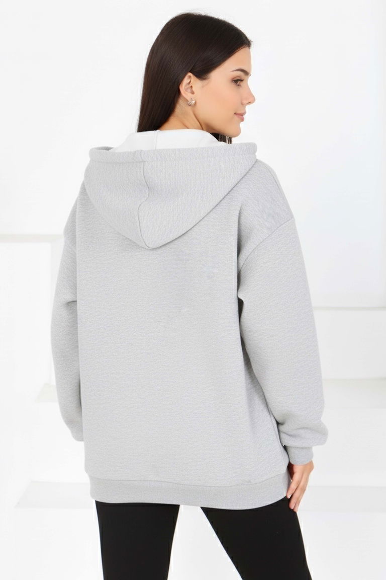 Üç İplik Şardonlu Sweat - 2059-GRI - TOFİSA