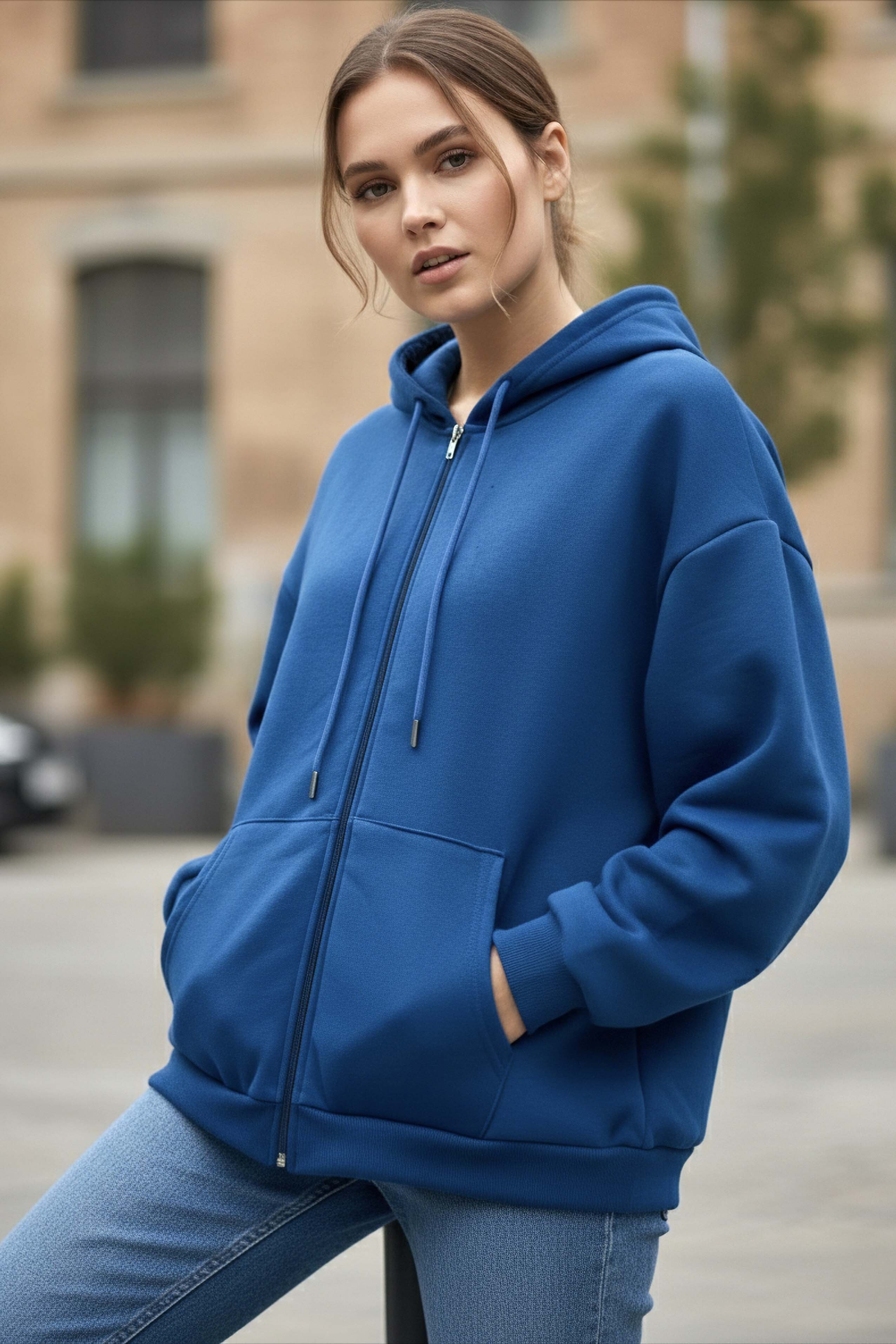 Üç İplik Şardonlu Sweat - 2059-SAKS - 1