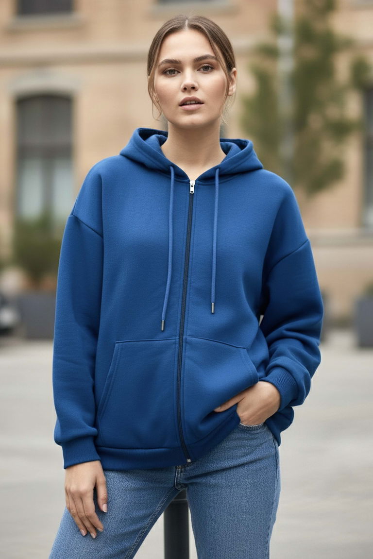 Üç İplik Şardonlu Sweat - 2059-SAKS - TOFİSA