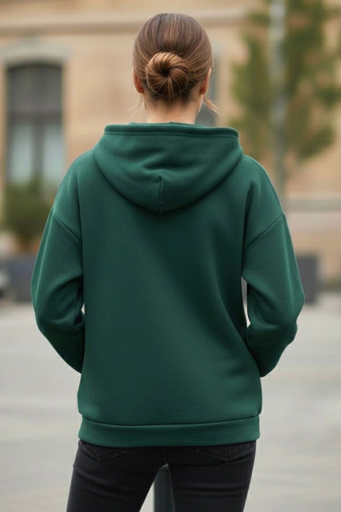 Üç İplik Şardonlu Sweat - 2059-ZUMRUT - TOFİSA