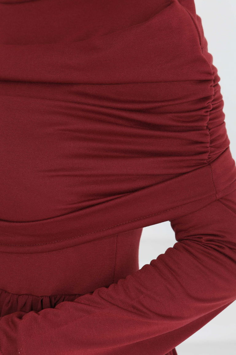 Üstü Şal Detaylı Elbise - 27282 - TOFİSA