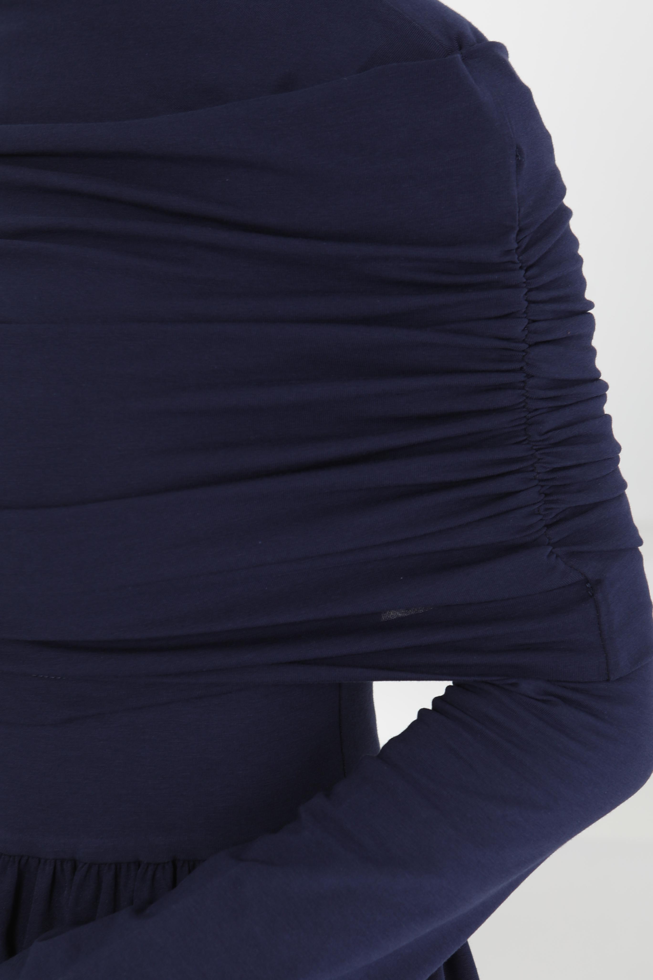 Üstü Şal Detaylı Elbise Lacivert - 27282 - 5