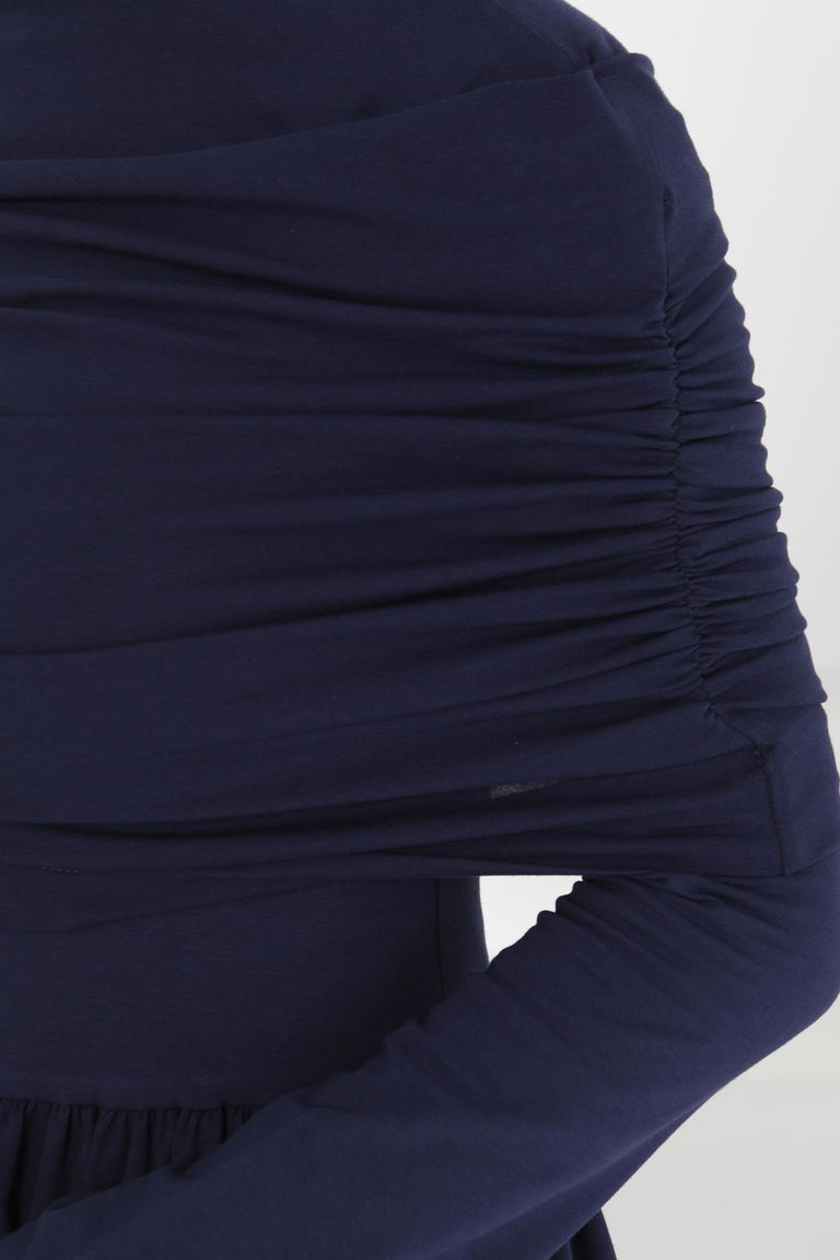 Üstü Şal Detaylı Elbise Lacivert - 27282 - TOFİSA