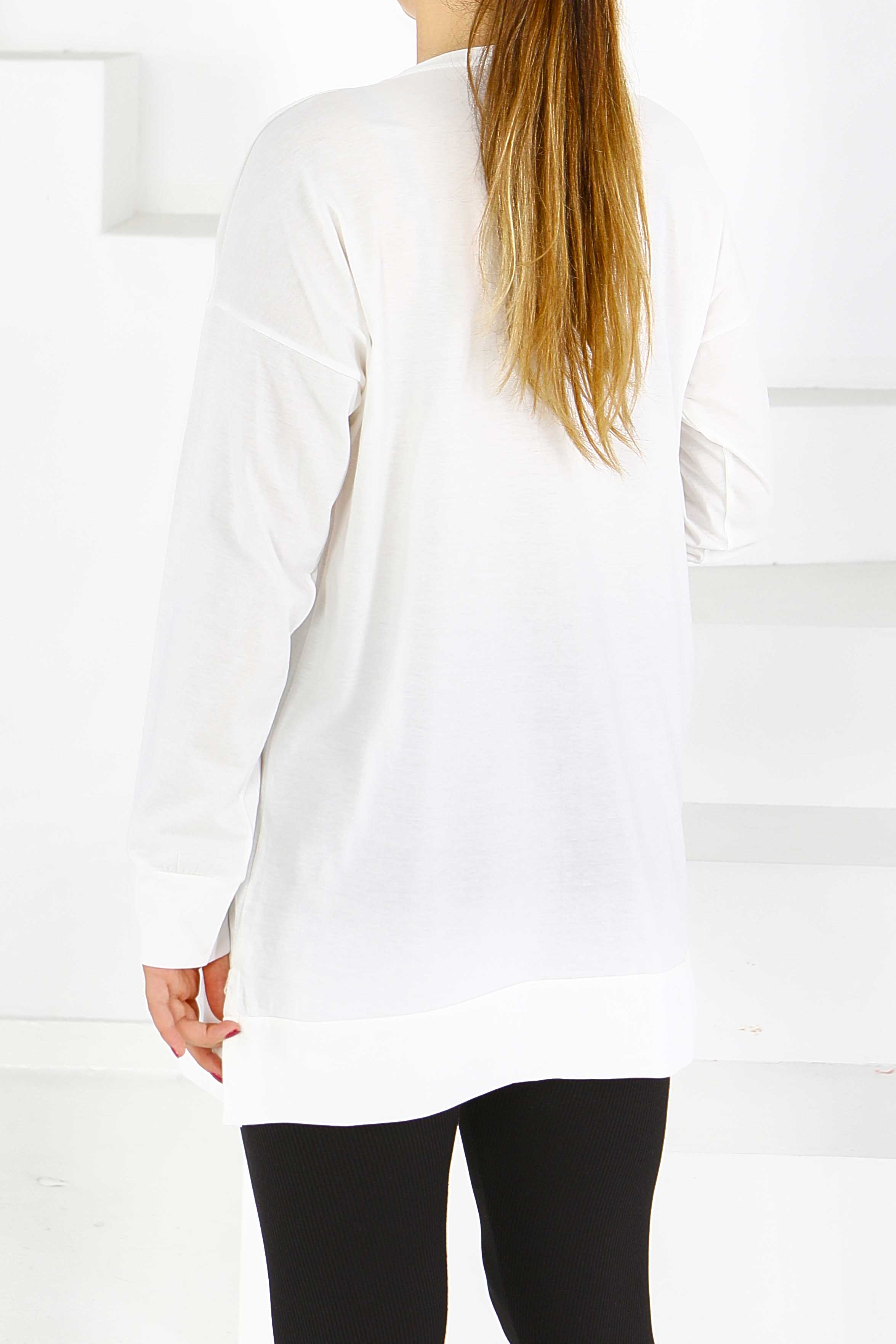 Uzun Kollu Baskılı Tunik - 27581 - 4