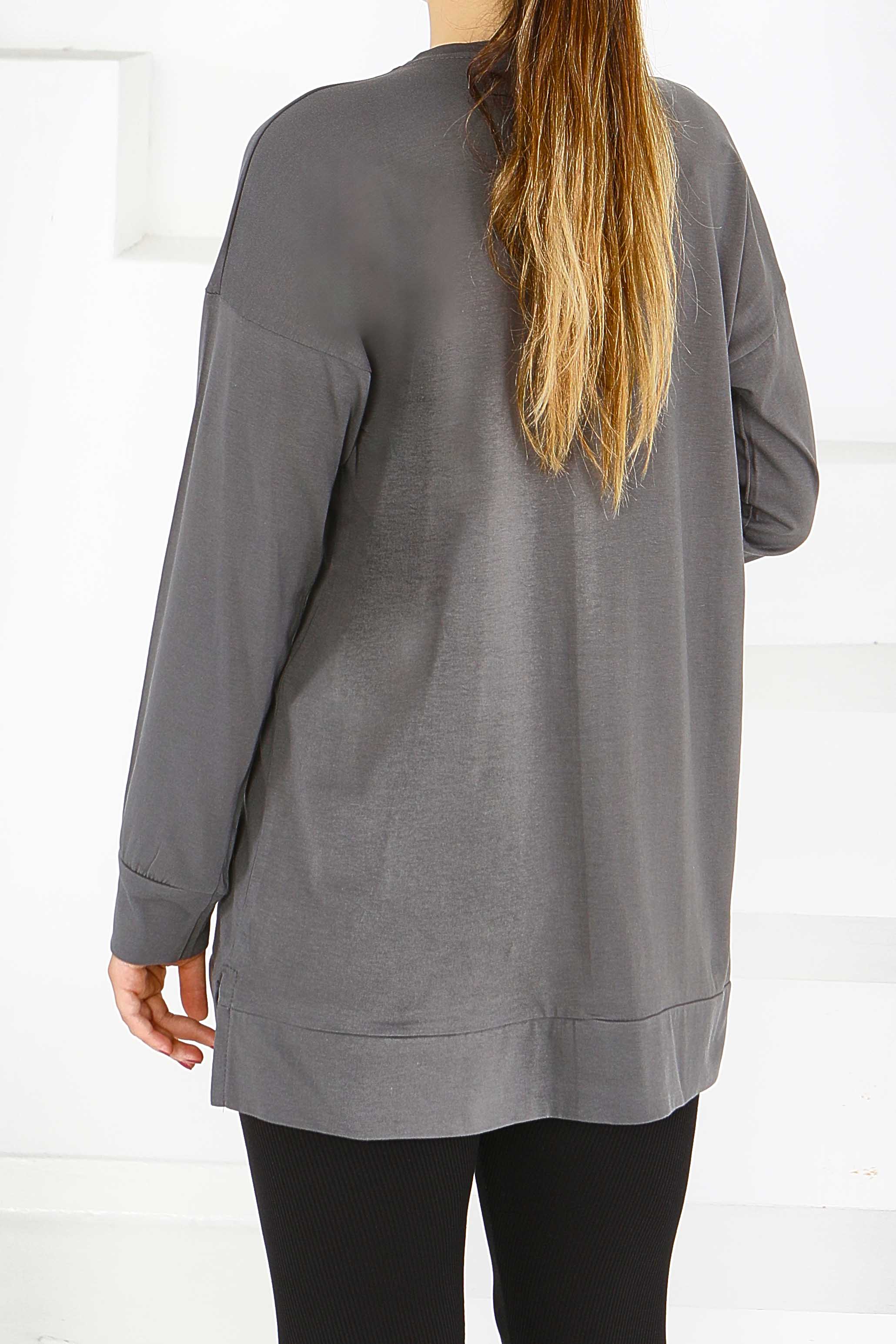 Uzun Kollu Baskılı Tunik - 27581 - 4