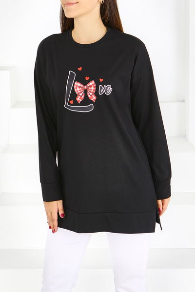 Uzun Kollu Baskılı Tunik - 27581 