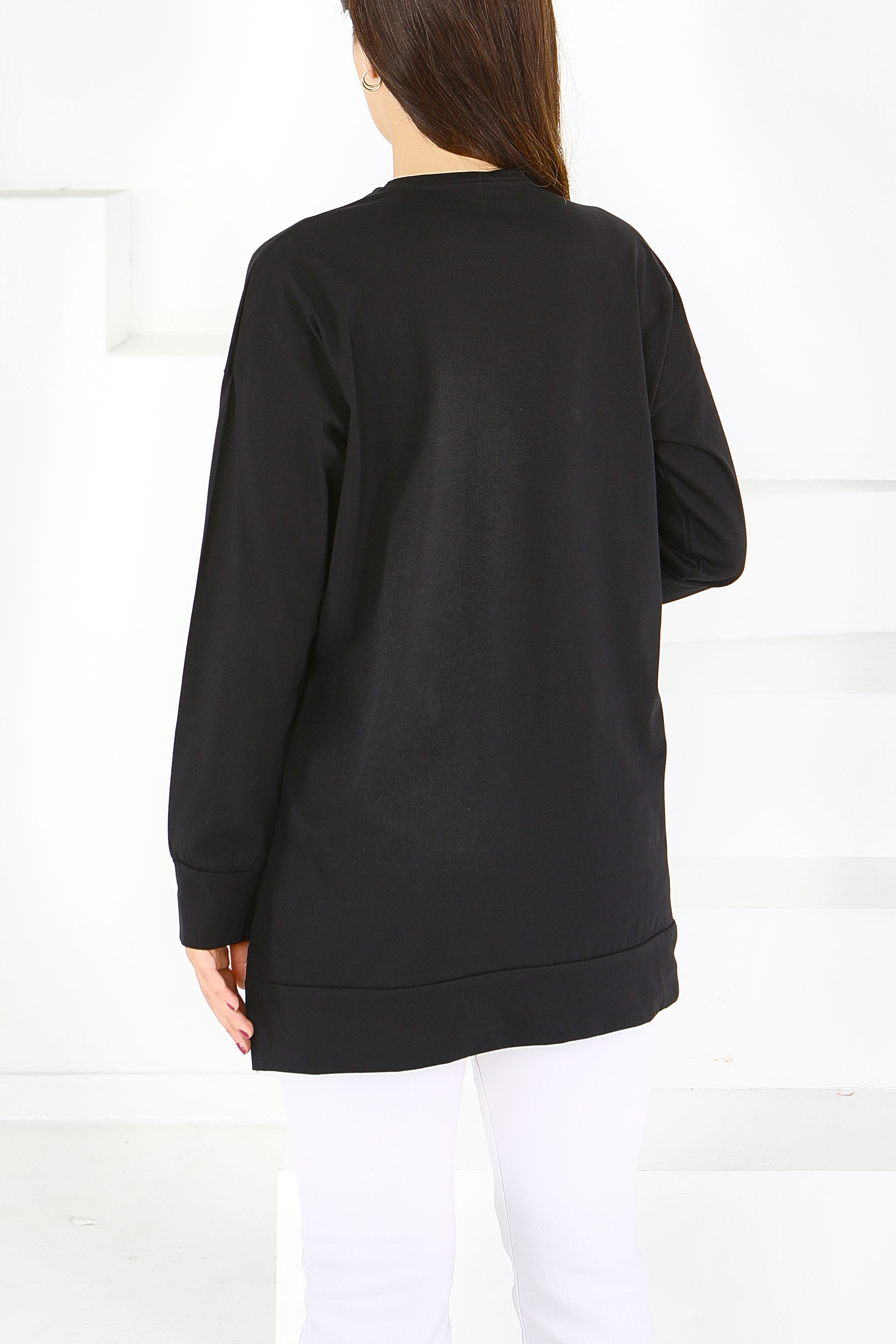 Uzun Kollu Baskılı Tunik - 27581 - 4