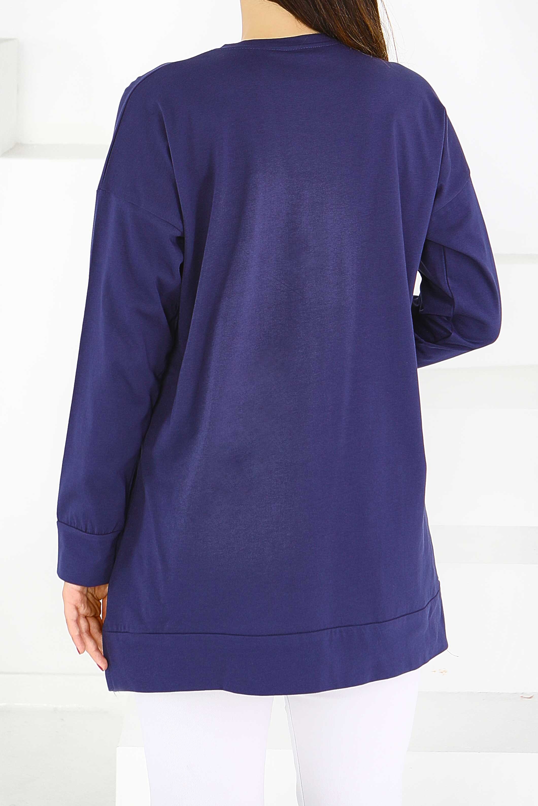 Uzun Kollu Baskılı Tunik - 27584 - 4