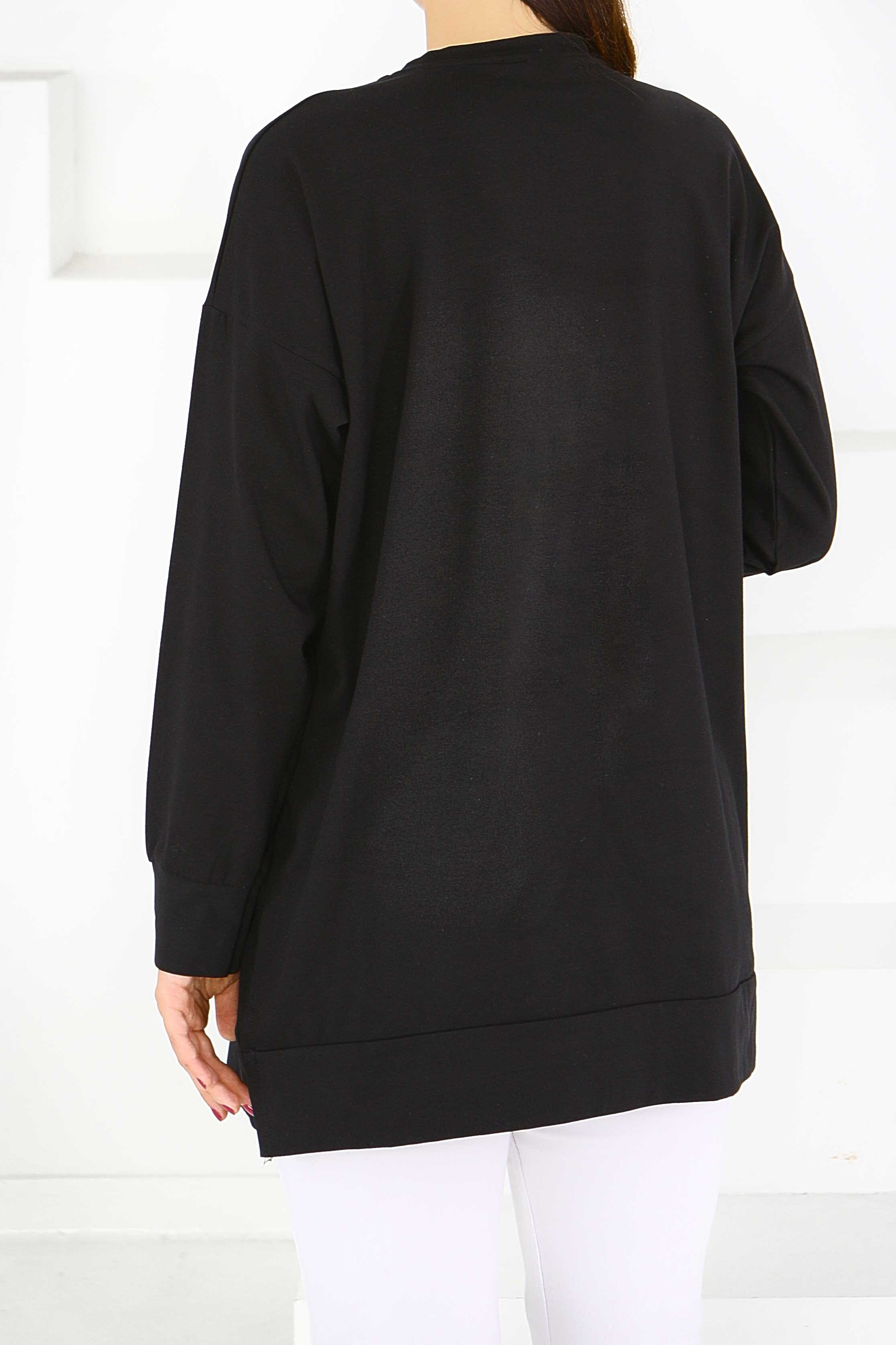 Uzun Kollu Baskılı Tunik - 27584 - 4
