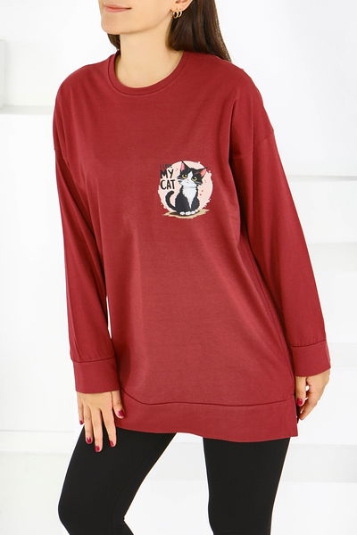 Uzun Kollu Baskılı Tunik - 27585 
