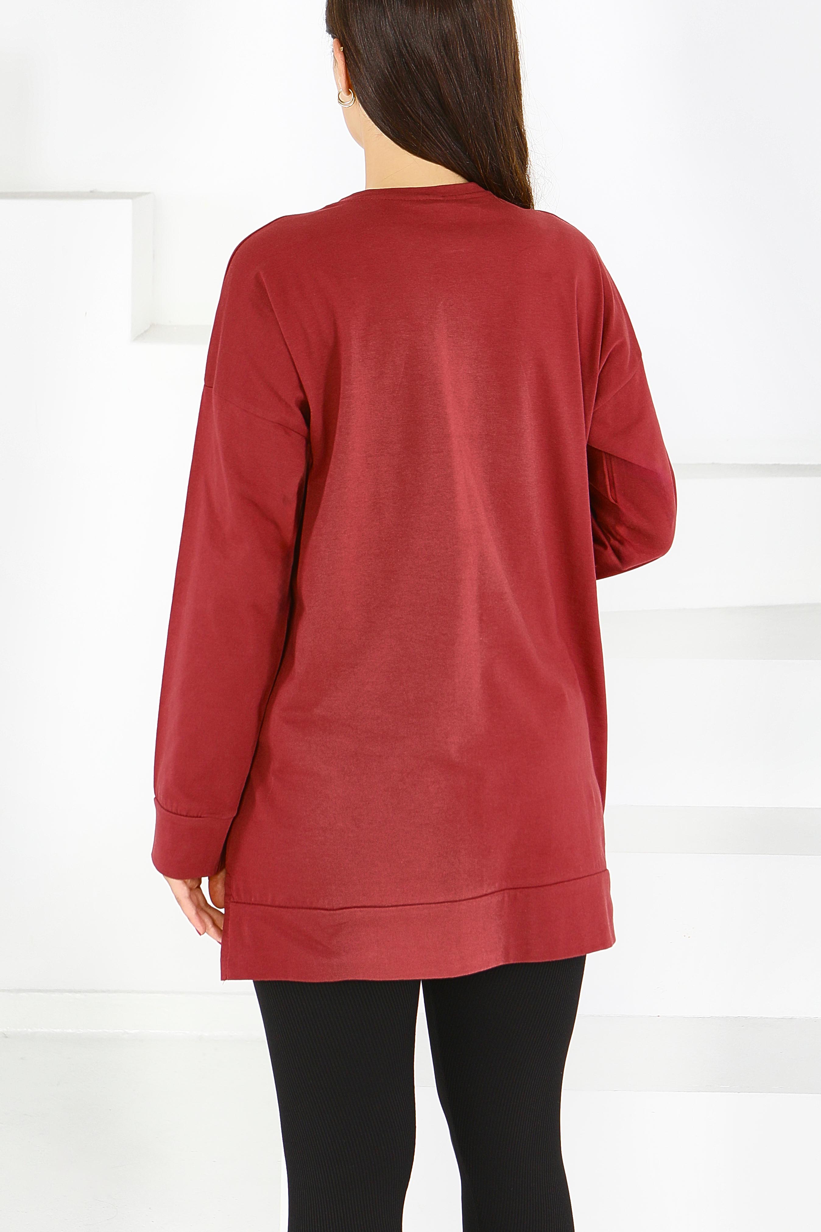 Uzun Kollu Baskılı Tunik - 27585 - 4