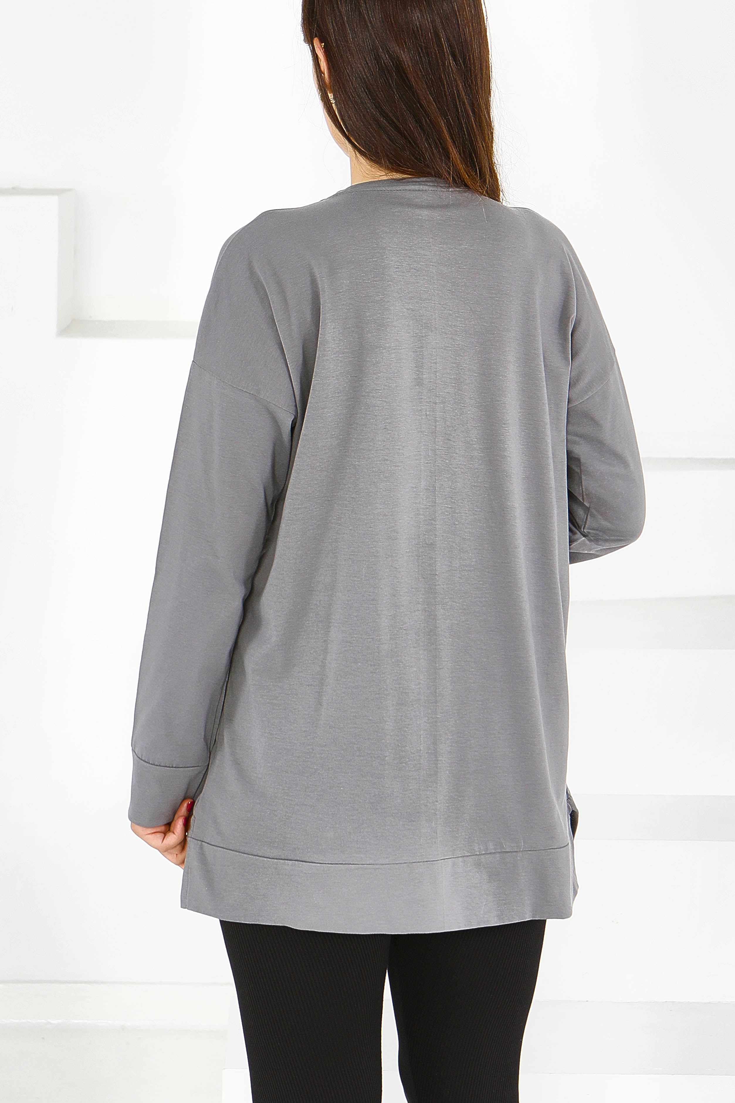 Uzun Kollu Baskılı Tunik - 27585 - 4
