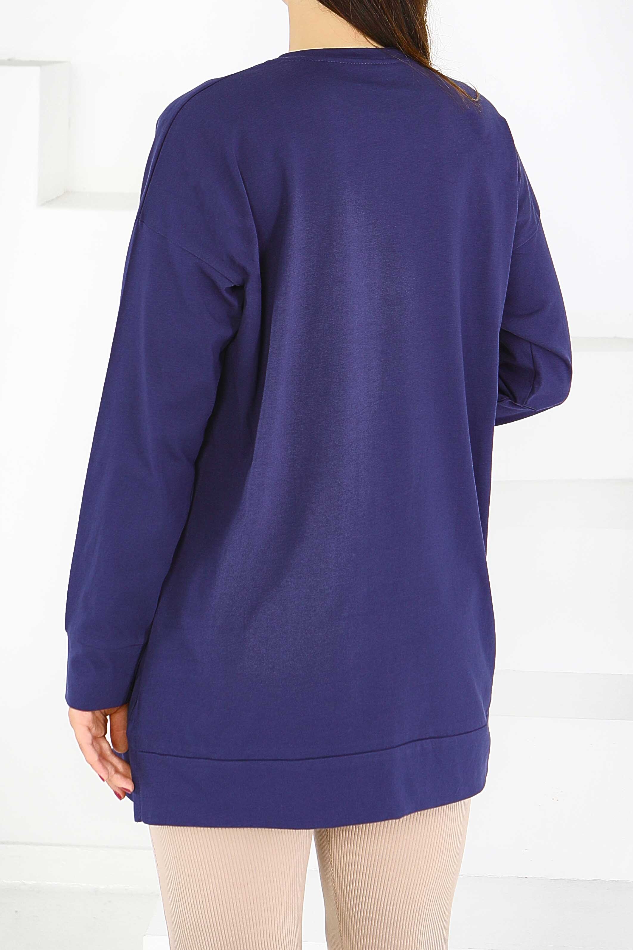 Uzun Kollu Baskılı Tunik - 27585 - 4