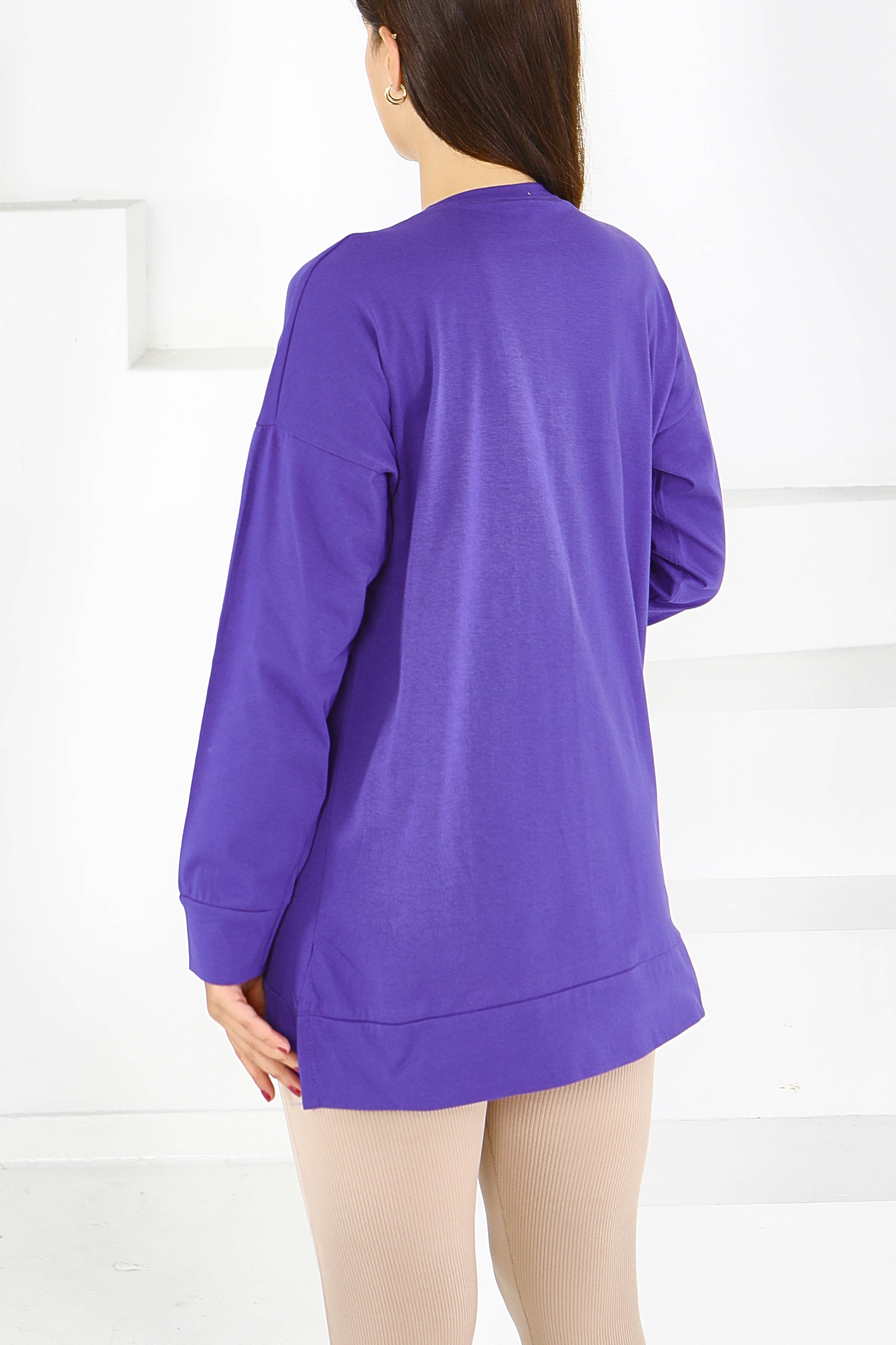 Uzun Kollu Baskılı Tunik - 27585 - 4
