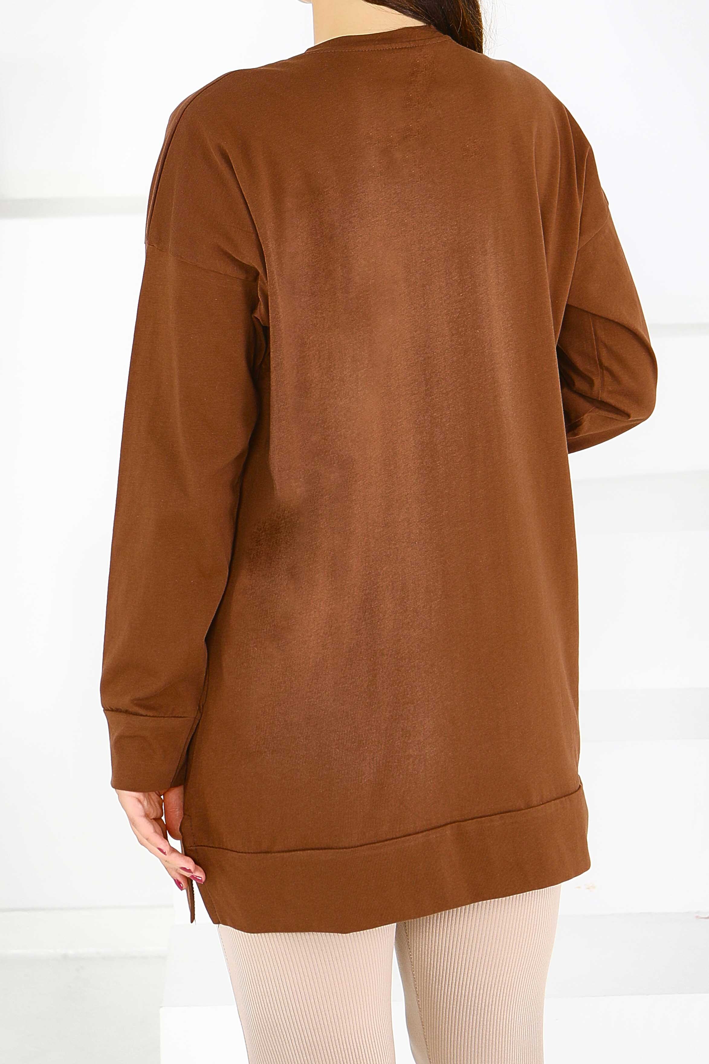 Uzun Kollu Baskılı Tunik - 27585 - 4